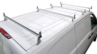 A Syncro System roof rack with steel cargo stops for the Metris